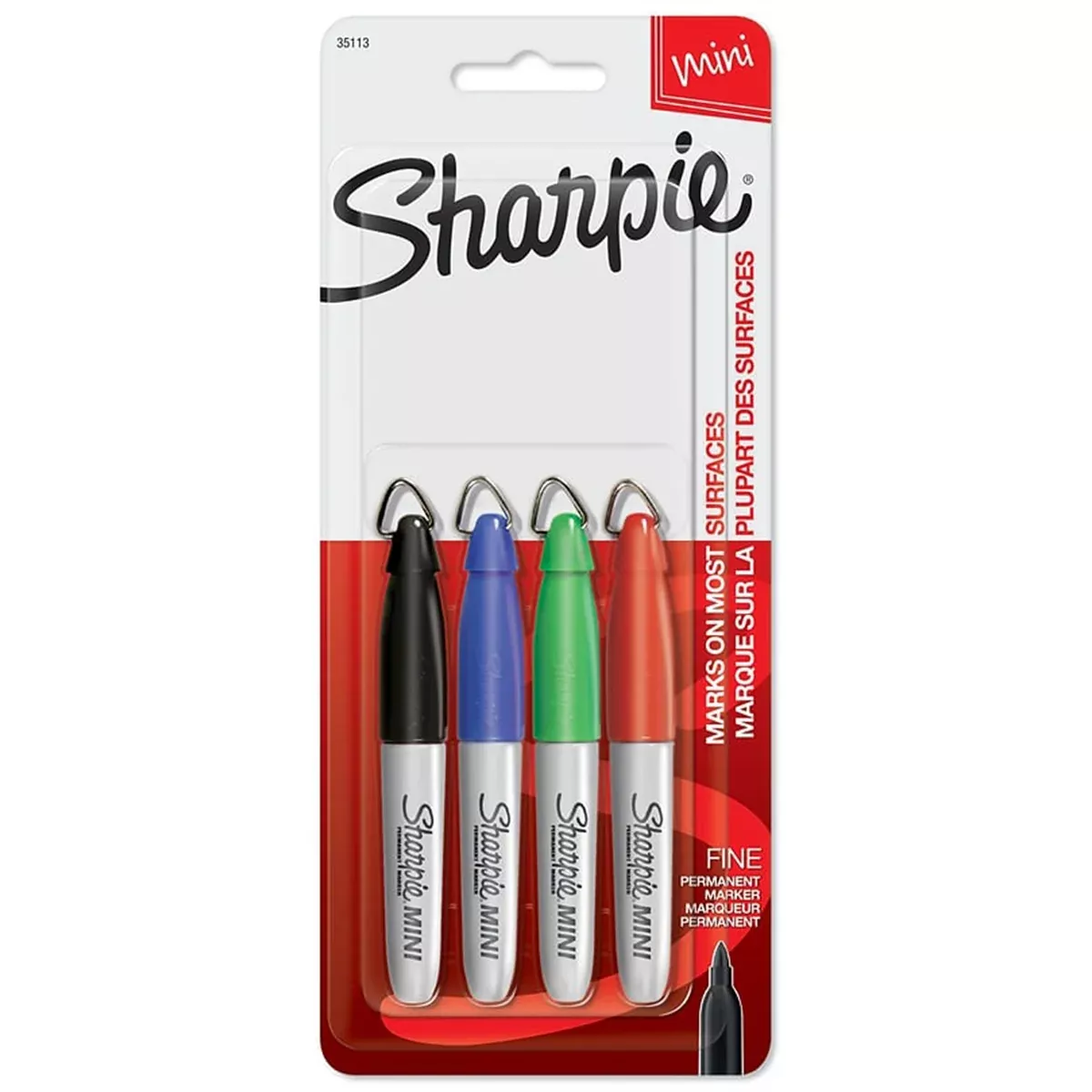 Sharpie Mini Permanent Marker 4-Piece Set (Black, Red, Blue and Green) SHP35113PP Sharpie